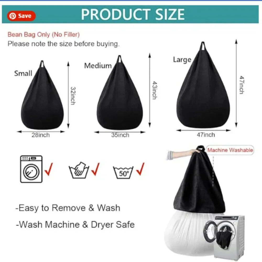 Bean Bag Chair Cover Only (No Filler)